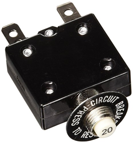 NTE Electronics R58-20A Series R58 Thermal Circuit Breaker, 250" Quick Connect Terminal, 0.006 Ohms Resistance, 20 Amp