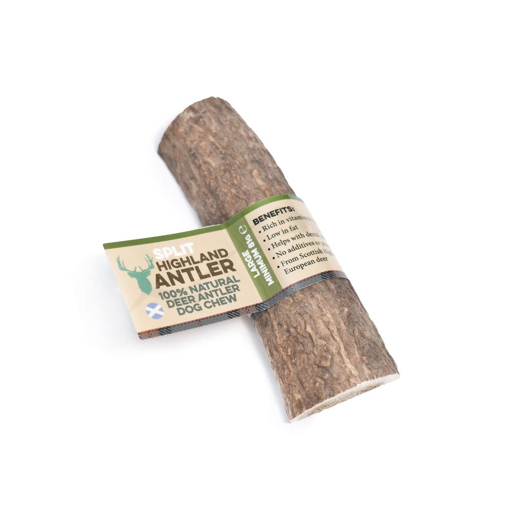 100% Natural SPLIT Antler Dog Chews The Hypo-Allergenic Dog Chew Like Stagbar (Weight - Large 81 - 120g), Size May Vary