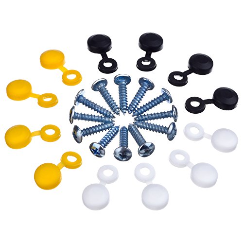 Double Sided Sticky Pads with Screws and Caps for Number Plates Car License Plates Fixing