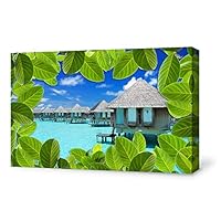 signwin-Canvas Wall Art-The Scenery Under Green Leaves-Canvas Prints Home Artwork Decoration for Living Room,Bedroom - 12x18 inches