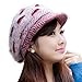 Women Winter Hats Knit HINDAWI Crochet Fashions Snow Warm Cap with Visor
