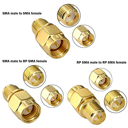 SMA Adapter Kit SMA Male Female WiFi Antenna Extension Connector Pack of 15 ... - Thumbnail 3