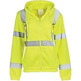 J. J. Keller & Associates, Inc. Women's High Visibility Zip Sweatshirt, Type R Class 3, SAFEGEAR