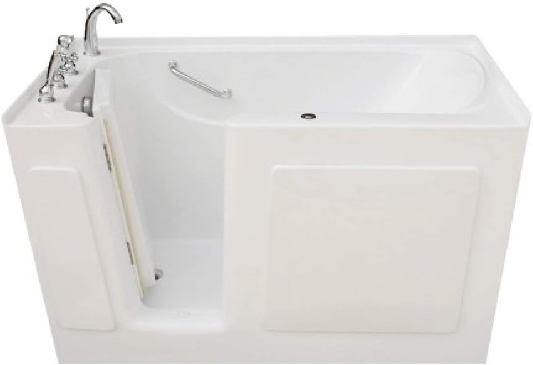 Signature Bath LPI4730-W-LD Walkin Whirlpool Bathtub with Left Drain and Door, 47" x 30" x 38", White