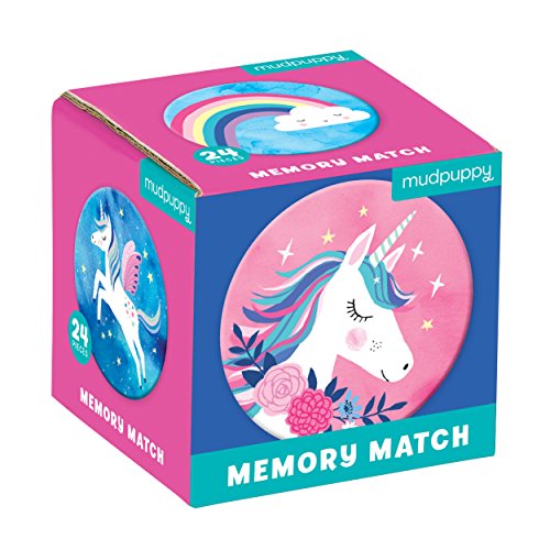 Mudpuppy Unicorn Magic Mini Memory Matching Game – Memory Game for Kids Ages 3 and Up, Makes A Great Gift Idea, 2.75” Mini Storage Cube Is Ideal for On-The-Go Fun