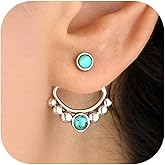 Western Jewelry Turquoise Earrings for Women Silver Western Earrings Country Concert Outfits for Women Cowboy Chic Rodeo Outfit Shirts Dress Accessories