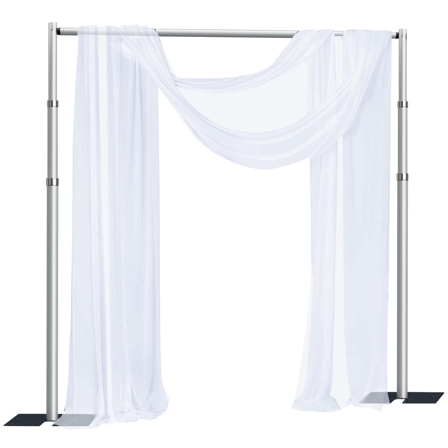 SLOW DOLPHIN Pipe And Drape Photography Backdrop Stand Kit Adjustable Photo Background Stand 10 3ft X 6 4ft With Metal Base For Parties Weddings Birthday Party Events Photo Booth