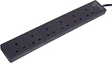 PRO ELEC PL12986 Surge Protected Extension Lead 6 Socket 8 Metre Black view 3