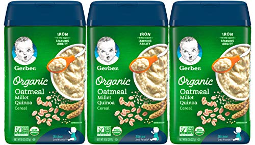 gerber organic oatmeal millet quinoa cereal