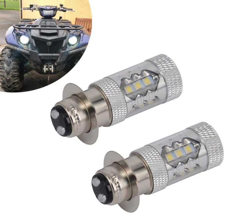 80W Super White LED Headlights Bulbs,2PCS Headlight Bulb for ATVS Quad YFM350 400 450 660 700 Raptor Blaster 200 Banshee 350