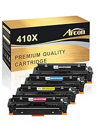 Arcon compatible con tóner HP 410A HP 410X, Negro Cian Magenta Amarillo 12 pulgadas