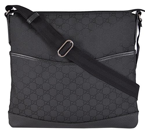 Gucci Small Nylon GG Guccissima Crossbody Messenger Bag (Black)