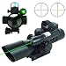 UUQ 2.5-10x40 Clarity+ Combo Rifle Scope Dual Illuminated Mil-dot W/Green Laser and Mini Reflex 3 MOA Red Dot Sight primary