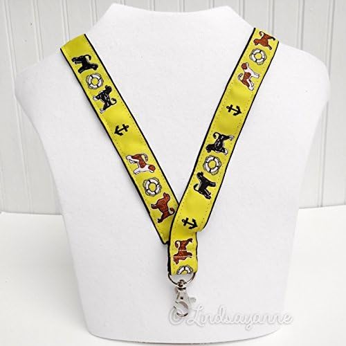 Portuguese Water Dog Dog Breed Neck Lanyard for ID or Keys - Yellow