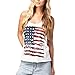 REINDEAR Fashion Women Patriotic American Flag Print Lace Camisole Tank Top US Seller