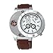 Binmer(TM)Men Windproof Casual Military Quartz Watch USB Cigarette Cigar Flameless Lighter Brown