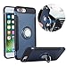 TechVibe iPhone 7 Plus Case, Slim Drop Protection Cover, Ring Grip Holder Stand, Back Magnetic Circle With Air Vent Magnetic Car Vent Mount For iPhone 7 Plus (5.5 inch) -Metallic Blue