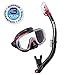 TUSA Sport Adult Visio Tri-Ex Black Series Mask and Dry Snorkel Combo, Black/Metallic Dark Red