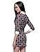 OMEYA.WANSHIDA. Women 3/4 Sleeve Doll Collar Floral Business Pencil Mini Dress