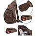 BAIGIO Men's Retro Leather Chest Bag Shoulder Sling Backpack Crossbody (Brown)