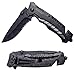 Folding Knife, Assisted Opening Tactical Rescue Liner Lock Pocket Hunting Camping Serrated Knives With Clip, Self Defense Knife