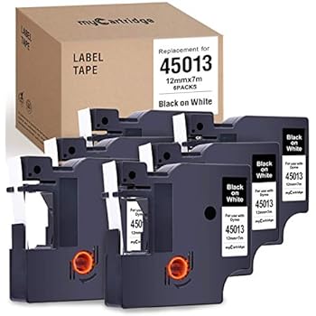 Amazon.com: Compatible DYMO D1 Label Tape 45013 S0720530, D1 45013s Labeling Tape Black on White ...