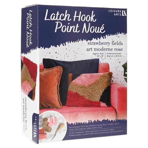 Leisure Arts Latch Hook Kit Strawberry Fields, 12