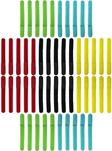 CNAweb 7" Reusable Fastening Cable Ties Straps 5 Colors - 50 Pcs