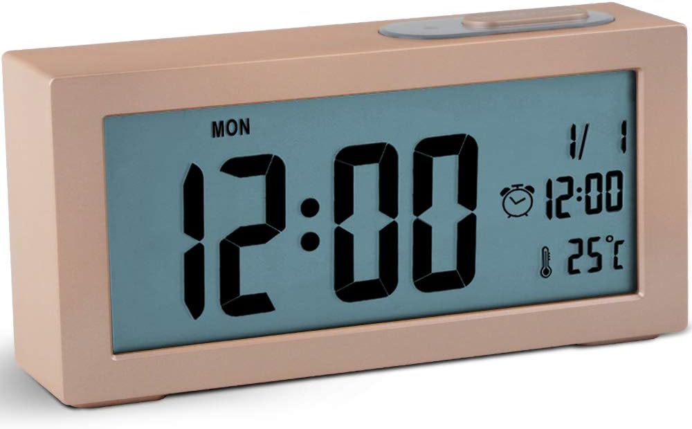 Jcobay Alarm Clocks Bedside Non Ticking Battery Operated Digital Clock