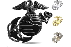TOSTMRKS USMC 250th Anniversary Metal Car Emblem – Marine Corps Pride Zinc Alloy Auto Sticker,3D Shape Car Decals with Eagle, Enamel American Flag, 3M Adhesive,Veterans and Military Supporters (Black)