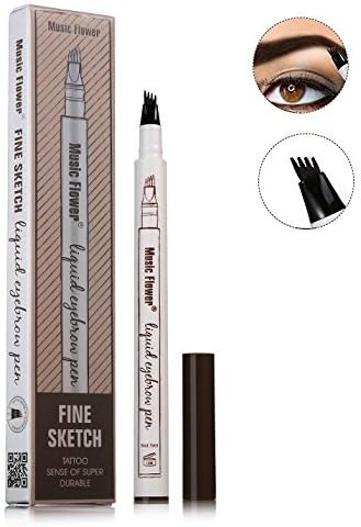 HiMan Newest Hot Music Flower Tattoo Eyebrow Pen 4 Head Gel Long Lasting Waterproof Make up Tools