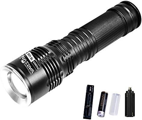 Niubity Warsun LED Tactical Lantern Flashlights T6 1200 Lumen Outdoor Water-resistant Light with 18650 Rechargeable Battery and Charger for Hiking,Hunting,Fishing and Camping