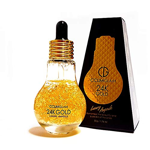 Korean Skin Care - 24K GOLD CCLIMGLAM LUXURY Serum for Face, Anti Aging, Anti Wrinkle, Skin whitening, Face Moisturizer for Dry Skin, Korean K Beauty Facial Serum - 1.76 oz