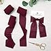 DORIS HOME Burgundy Chiffon Ribbon for Flower Bouquet, 2