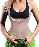 Eleady Women's Underbust Corset Waist Trainer Cincher Steel Boned Body Shaper Vest with Adjustable Straps (L, Beige)