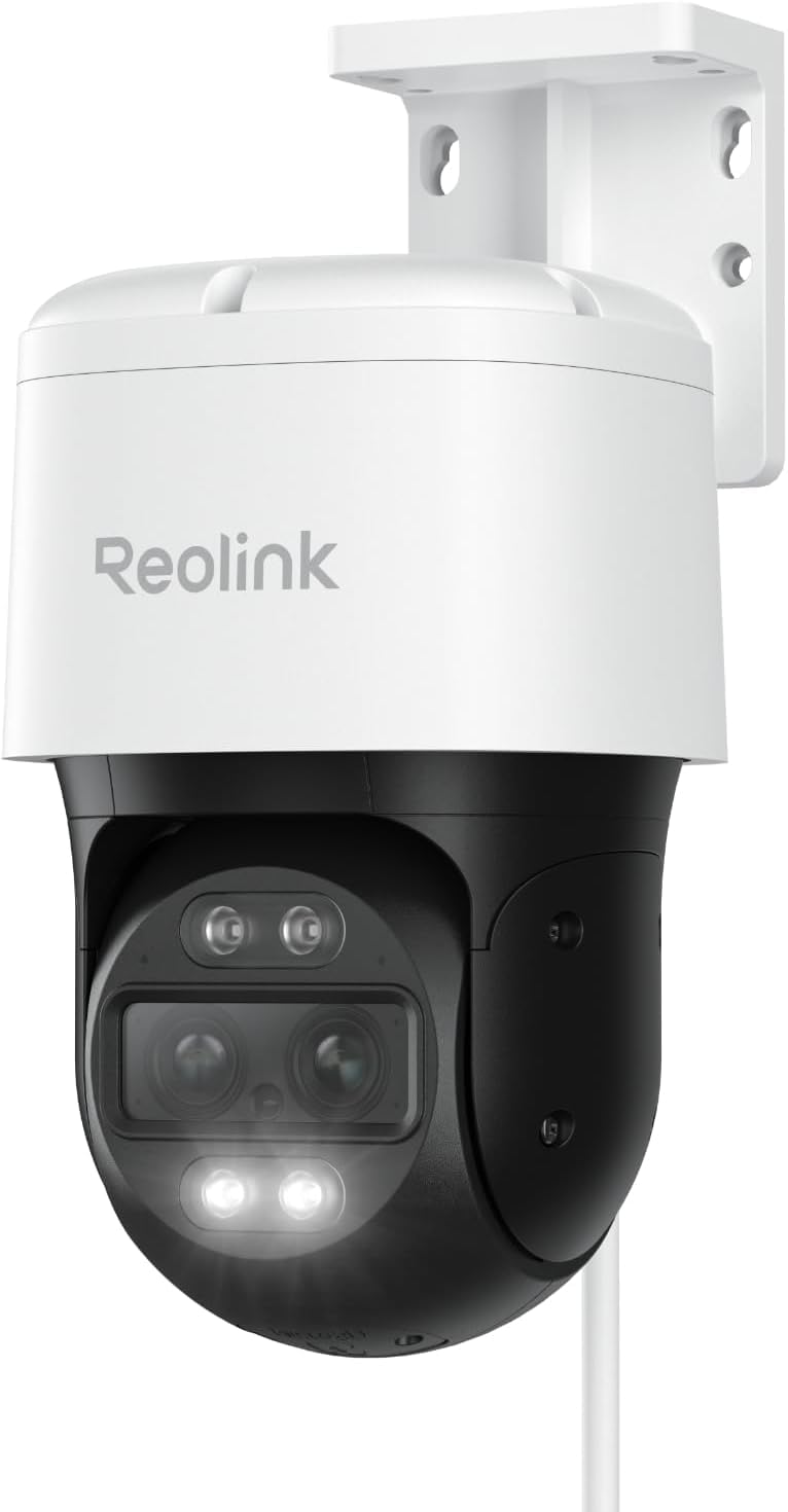 Reolink 4K PTZ Dual-Lens PoE Security Camera Outdoor with 6X Hybrid Zoom, 355° Pan 90° Tilt, Auto Tracking, Color Night Vision, Person/Vehicle/Pet Detection, Two-Way Audio, TrackMix PoE