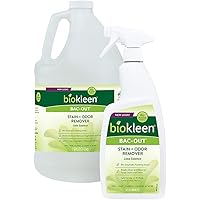 Biokleen Bac-Out Stain Remover for Clothes - 32 Ounce and Gallon Refill - Enzymatic, for Pet Stains, Laundry, Diapers, Wine, 