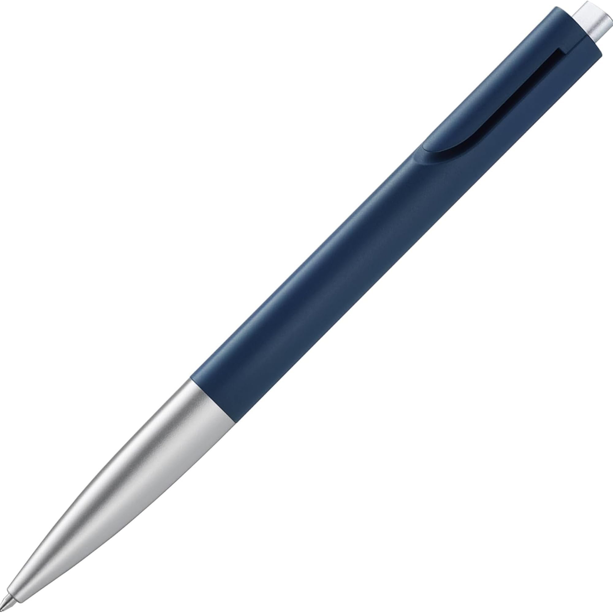 Lamy noto blue-silver ballpoint pen - purist ballpoint pen with triangular plastic barrel - clip emerges from the barrel contour - incl. large capacity refill M 16 in line width M in black