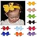 WillingTee 20 Colors Baby Girls Headbands 4.5 Inch Grosgrain Ribbon Hair Bows Soft Elastic Headbands Hair Accessories for Baby Girls Infants Toddlers
