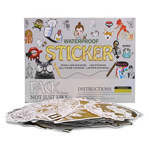 Hydro2Go Assorted Stickers with Trendy Designs. Cute and Stylish Vinyl Sticker for Personal Decoration on Water Bottle, Laptop, Smartphone, Textbook (Golden Glitter 50pc) - Thumbnail 7