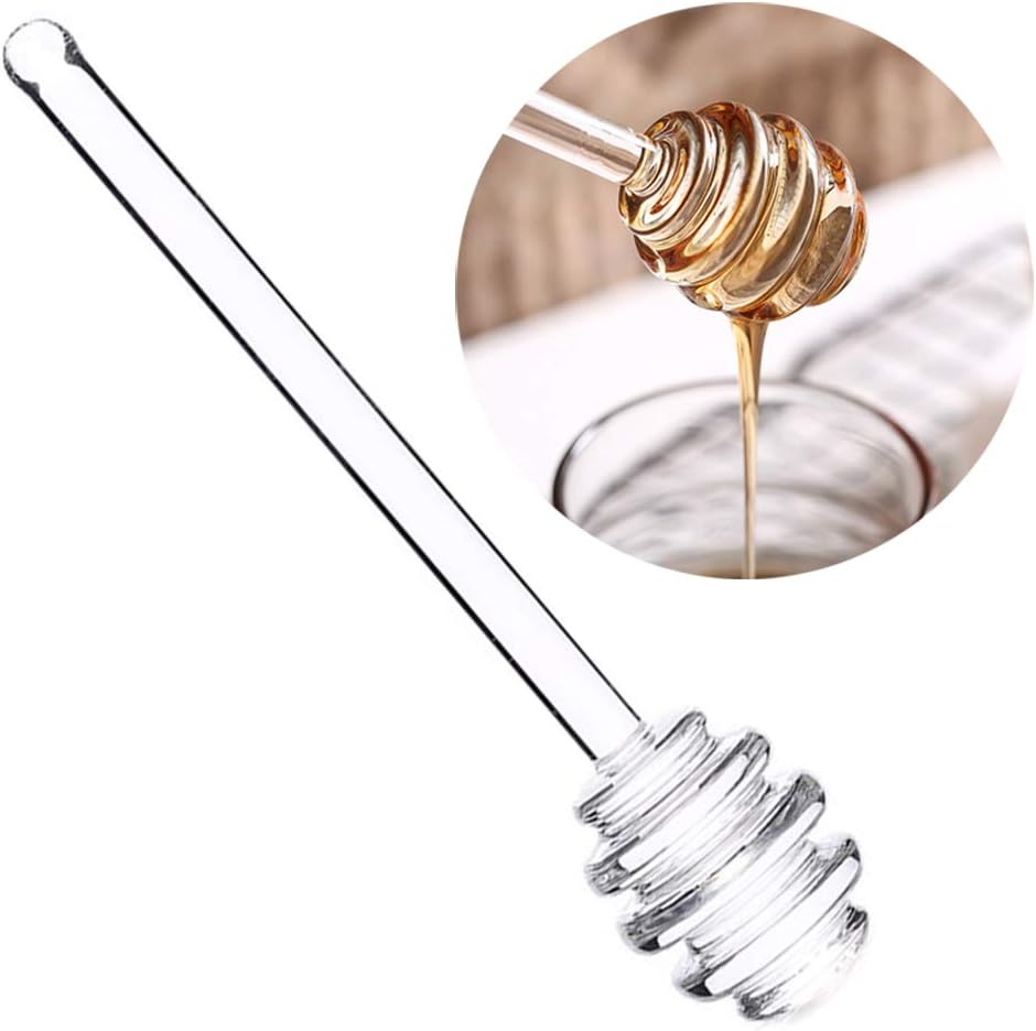 Unicoco Honey Dipper Stick 2Pcs Spiral Honey Spoon Jar Honey Dispensing Stirring Rod Silicone