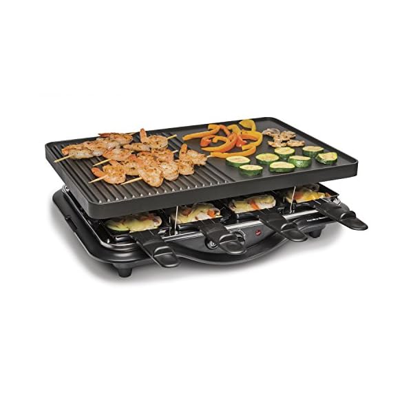Hamilton-Beach-8-Serving-Raclette-Electric-Indoor-Grill-Ideal-for-Parties-and-Family-Fun-Black-31612-MX