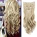 8Pcs 18 Clips 17-26 Inch Curly Straight Full Head Clip in on Hair Extensions Women Lady Hairpiece