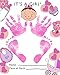 ReignDrop Ink Pad For Baby Footprint & Handprint - Creates Impressive Long Lasting Keepsake Stamp for Infant & Kids. Smudge Proof, Easy to Wipe Off Skin, Safe & Gentle Acid Free(Pink)