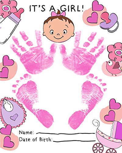 ReignDrop Ink Pad For Baby Footprints and Hand prints, Create Impressive Keepsake Stamp, Non-Toxic, Acid-Free Ink, Easy To Wipe and Wash Off Skin, Smudge Proof and Long Lasting Keepsakes (Pink) - Thumbnail 6