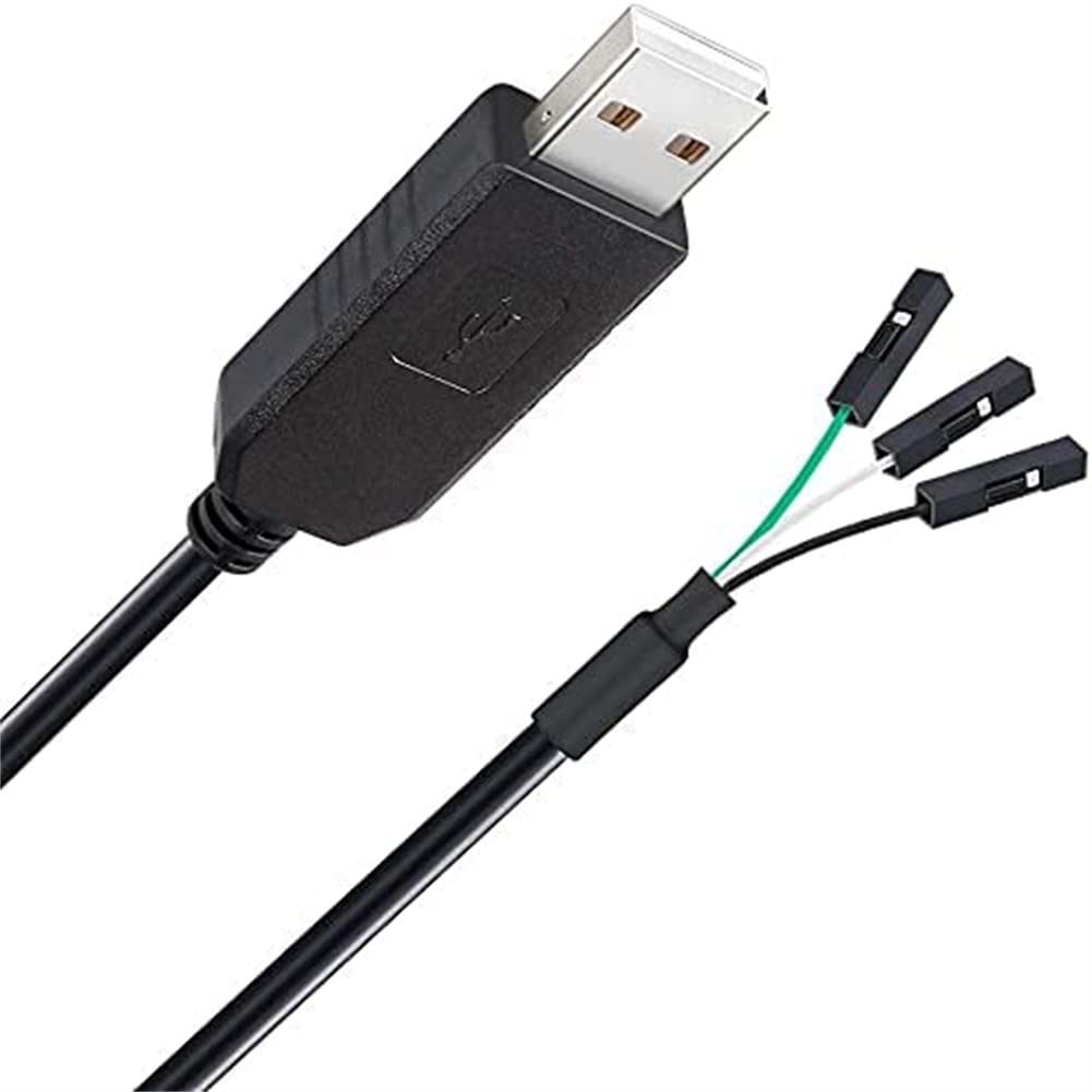 DTECH 3 Pin USB to TTL Serial 3.3V Adapter Cable TX RX Signal 0.1 inch Pitch Female Socket FT232RL Chip Windows 10 8 7 Linux MAC OS (1m, Black)