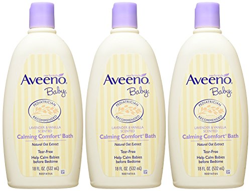 Aveeno Baby Calming Comfort Bath, Lavender & Vanilla, 18-Fluid Ounces Bottles (Pack of 3)