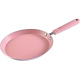 YIKANGHENG Small Frying Pan, 7 Inch Pink Iron Medical Stone Pan with Nonstick Coating for Kitchen an Outdoor of Fried Eggs, Cakes and Breads (18cm)