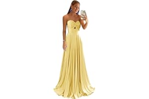 Bddhkw Satin Bridesmaid Dresses for Women Long Prom Dress 2025 Sweetheart Wedding Guest Dress Long Formal Evening Gown KF060