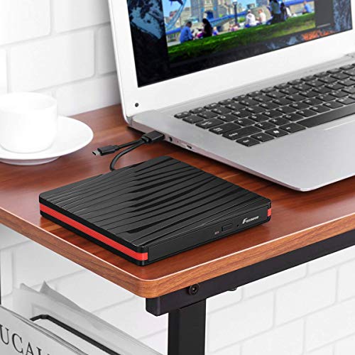 Foxnovo External CD Drive with USB 3.0 & Type-C Interface for DVD-ROM/DVDÂ±R/DVD-R DL/CDA/CD-ROM/CD-R/VCD/SVCD/CD-RW, High Speed Data Transfer Drive for Windows XP/2003/Vista/7/8.1/10, Linux, Mac OS